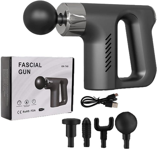 مسدس تدليك العضلات Fascial Gun، جهاز تدليك الأنسجة العميقة، جهاز استرخاء الجسم وتخفيف الآلام، مسدس العلاج الكهربائي للاسترخاء واللياقة البدنية 