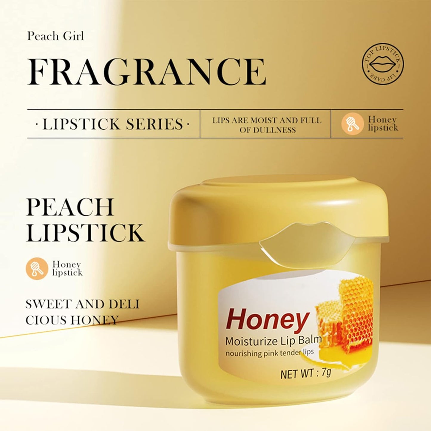 Lip Mask - Lip Sleeping Overnight Lip Care - Moisturizing Lip Balm - Improve Nourishes Dry Chapped Lips - Reduce Fine Lines Lip Care (Honey)