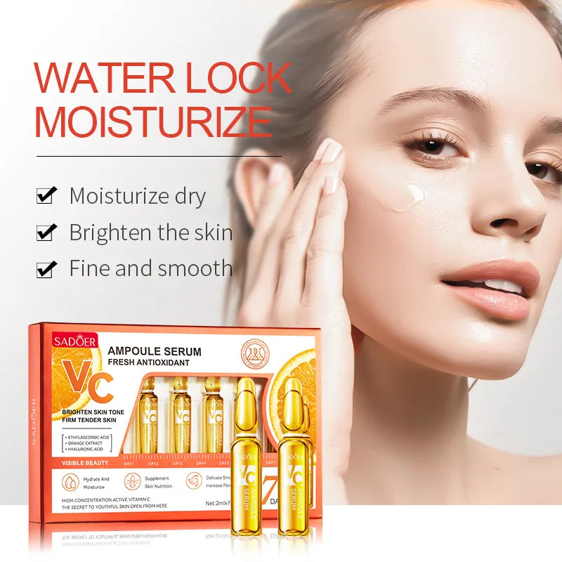 SADOER Beauty فيتامين سي 24K ذهب يرطب البشرة بلطف ويفتحها، أمبولات مصل منعشة للعناية بالوجه من إنتاج OEM ODM بالجملة 